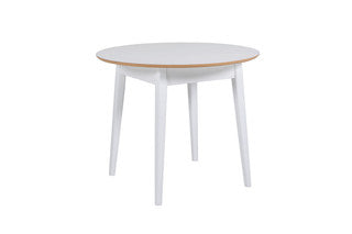 Lucy  Dining Table - Round 900 White Top White Leg