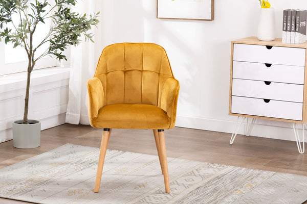 Brooklyn Velvet Accent Chair Mustard