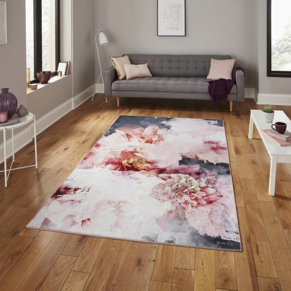 Shelly FLOO24 Rug Rose/Black