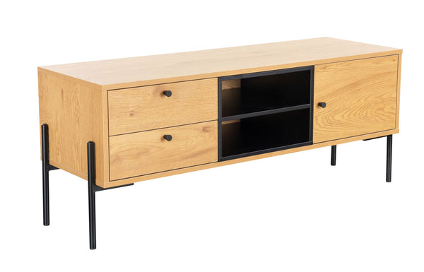 Milan TV Unit 1200 - Oak & Black