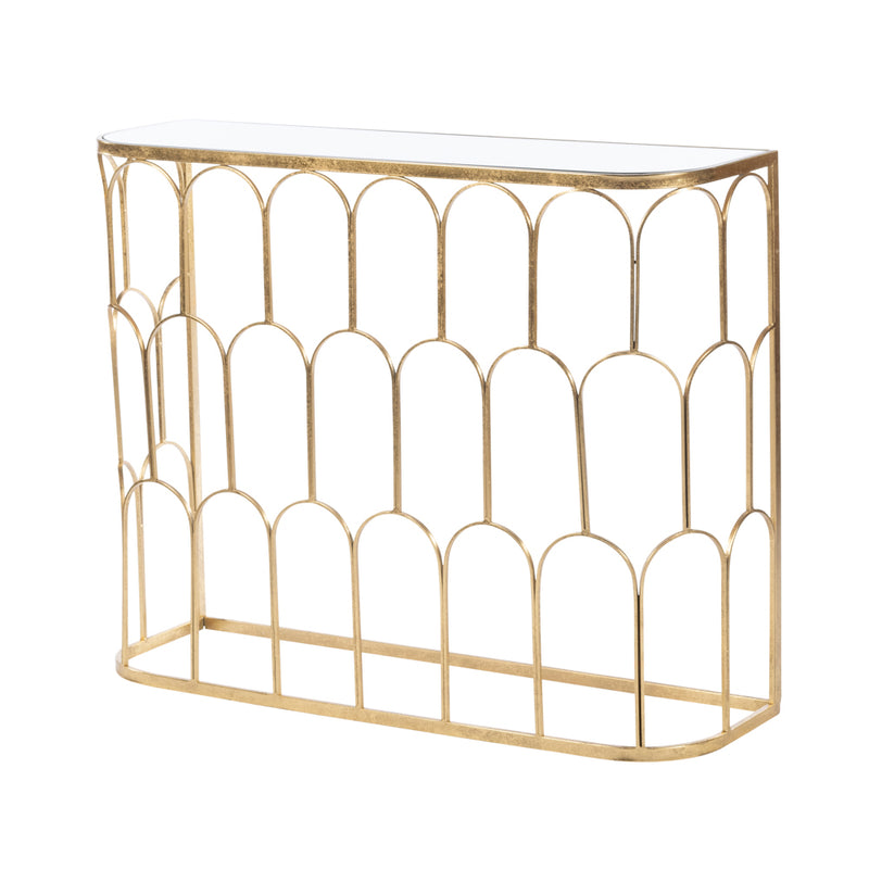 Odessa Mirrored Console Gold Leaf