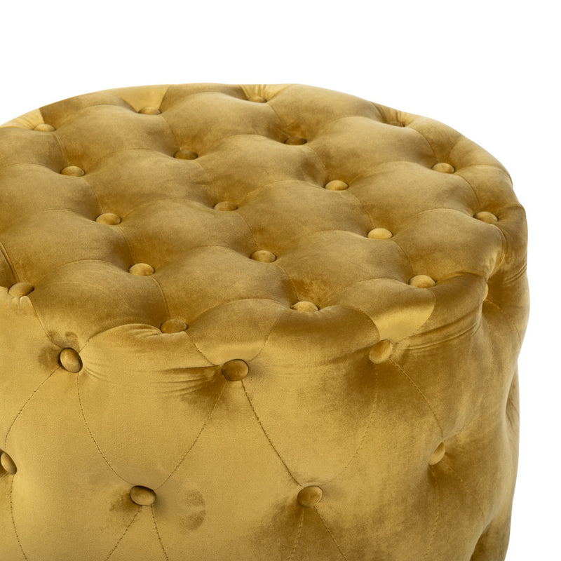 Taylor Velvet Pouffe Rnd Mustard Yellow 60cm