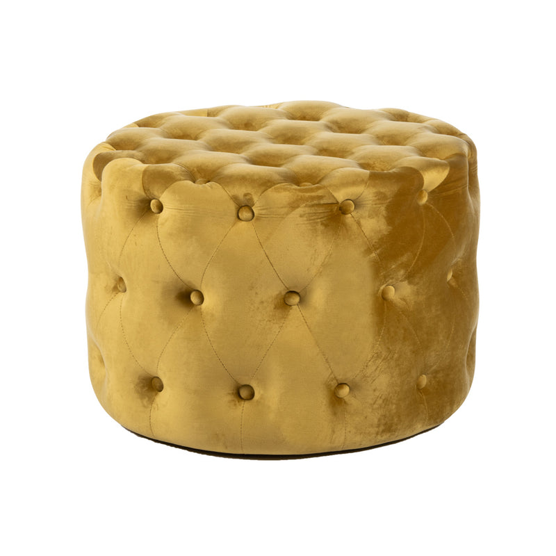 Taylor Velvet Pouffe Rnd Mustard Yellow 60cm