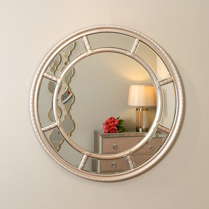 Nautilus Wall Mirror Round Champagne