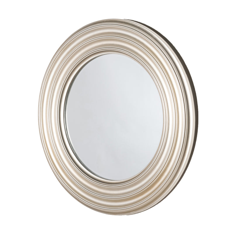 Ridges Wall Mirror Round Champagne