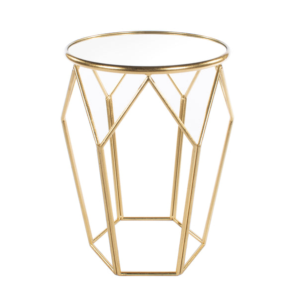 Geometric Accent Table Mirrored Gold