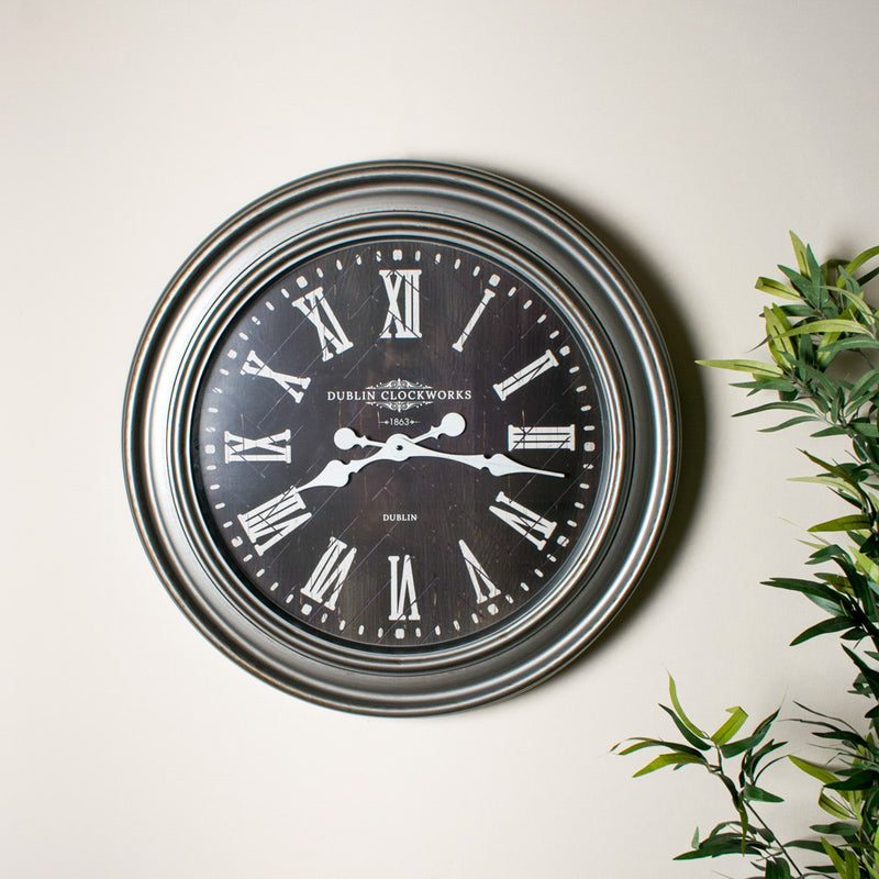 Jana Oversize Wall Clock Rustic Grey