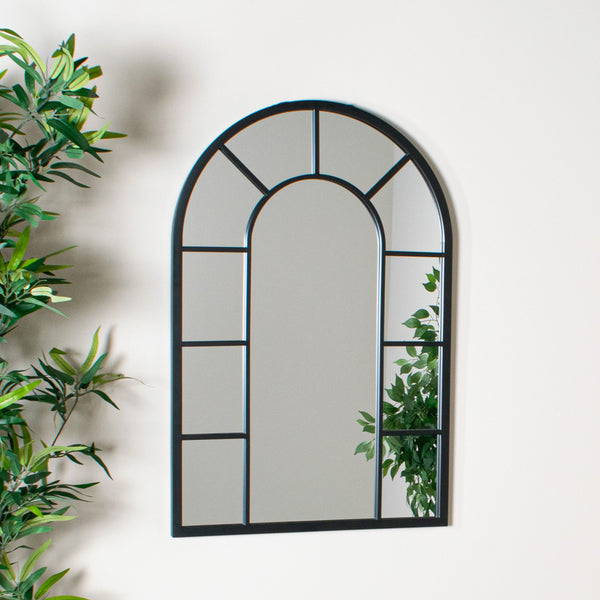 Indoor/outdoor Arch Mirror Black 60 X 90cm