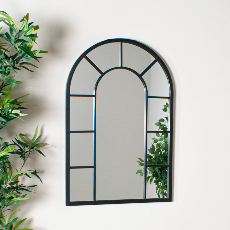 Indoor/outdoor Arch Mirror Black 60 X 90cm