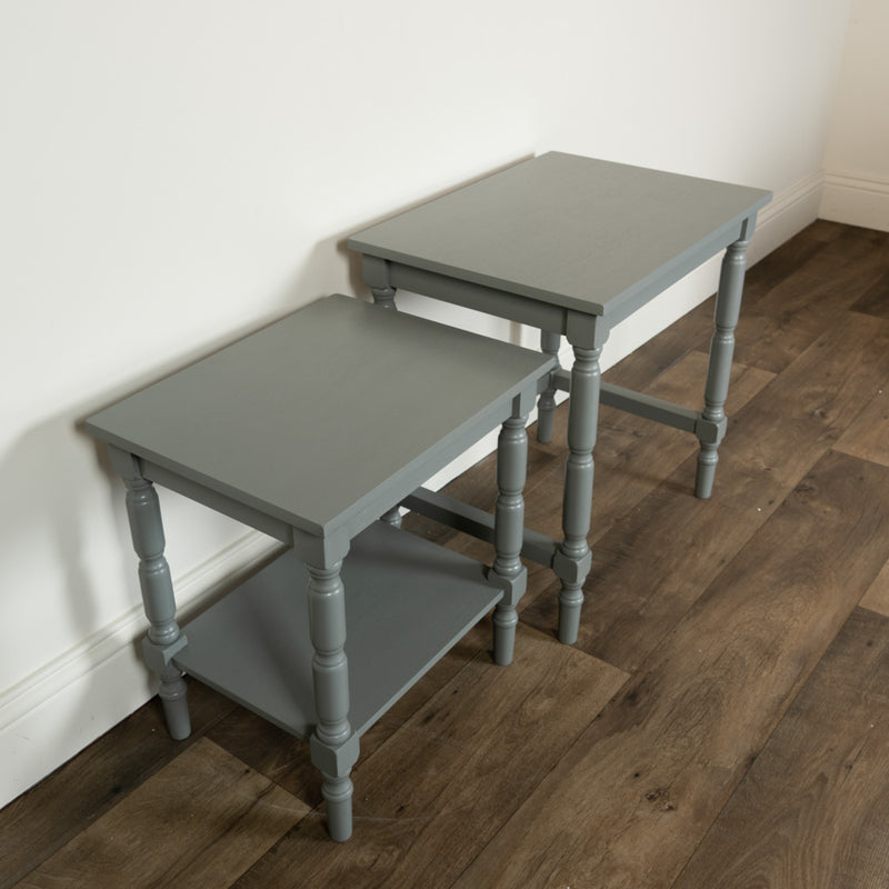 Lincoln S/2 Nesting Tables Carbon Grey