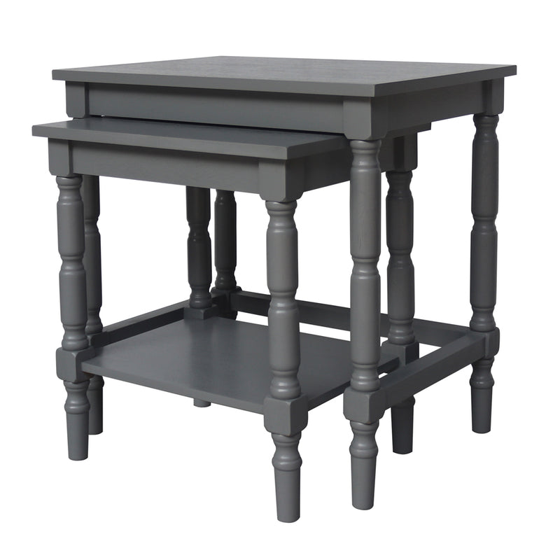 Lincoln S/2 Nesting Tables Carbon Grey