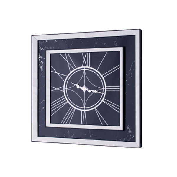 Mirrored Feature Clock Square 90cm