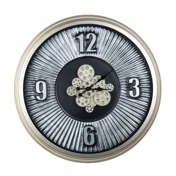 Feature Gears Clock Champagne 80cm