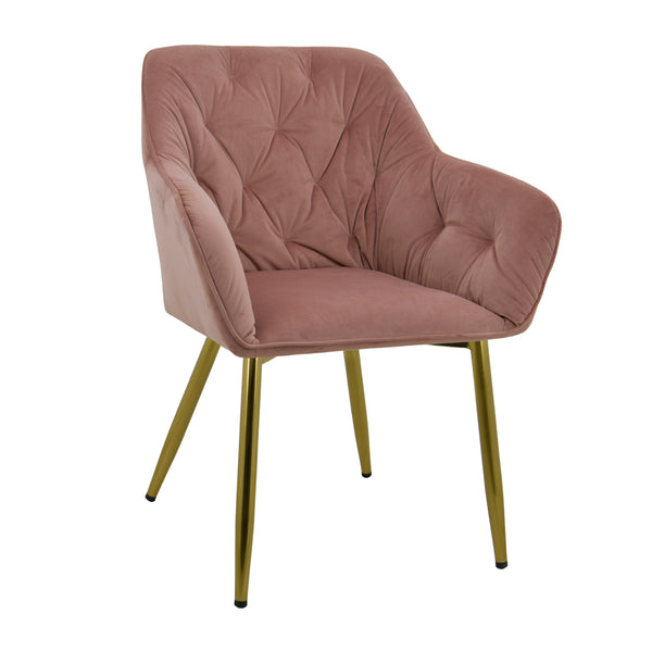 Kylie Velvet Accent Chair Pink
