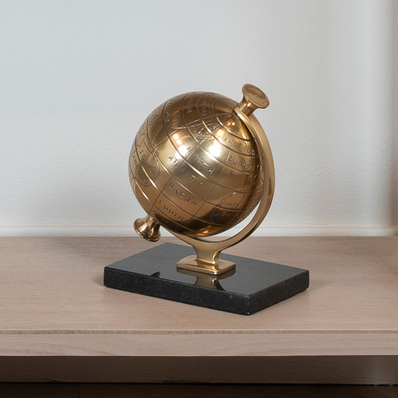 Old World Globe Antique Brass 17cm