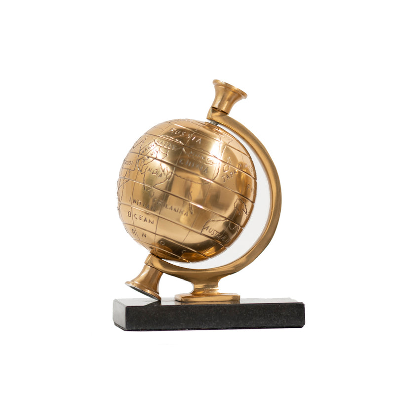 Old World Globe Antique Brass 17cm