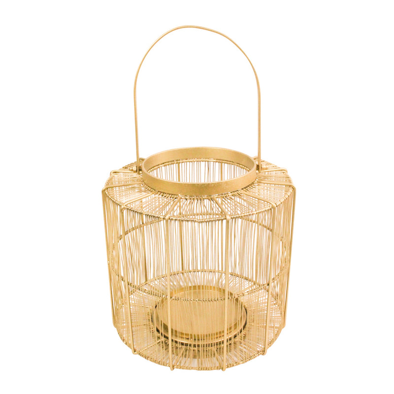 Meera Wire Lantern Gold Medium