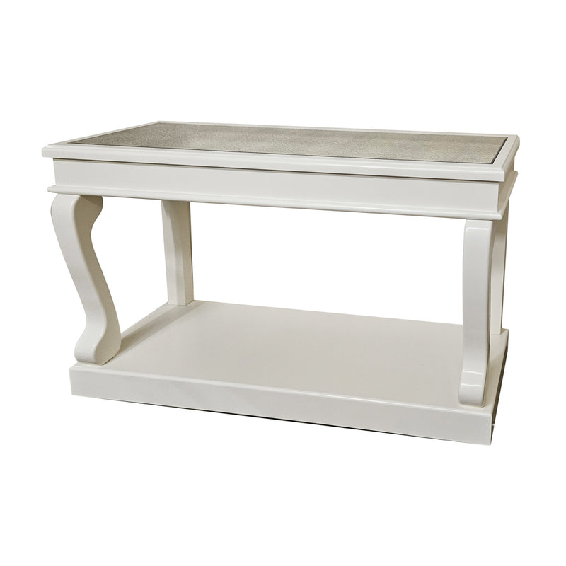 Scroll Console Table Antique Mirror Ivory 140cm
