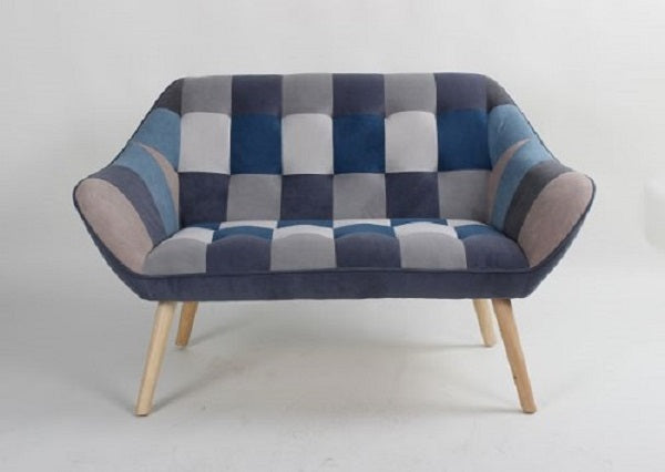 Taran 2 Seater Chair Blue Patchwork