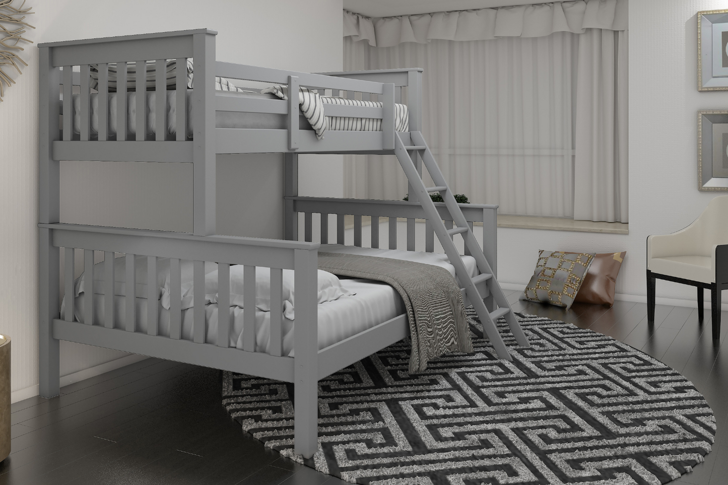 Triple Bunk Bed Grey