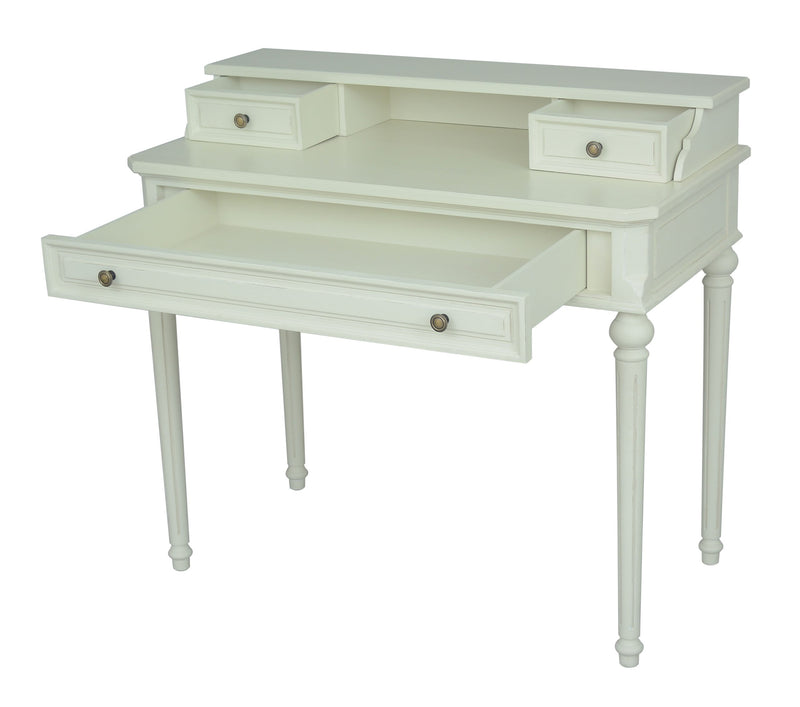 Brittany 3 Drawer Writing Desk - Lime White