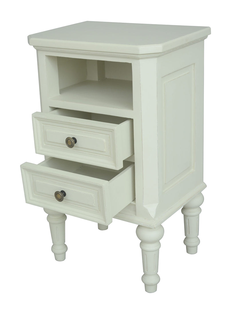 Brittany 2 Drawer Bedside - Lime White