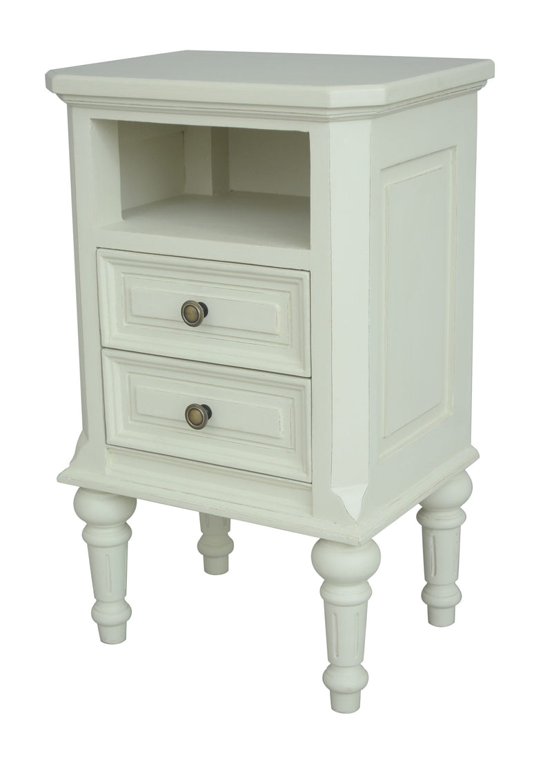 Brittany 2 Drawer Bedside - Lime White