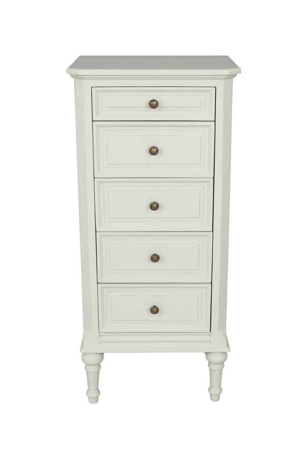 Brittany 5 Drawer Chest - Lime White