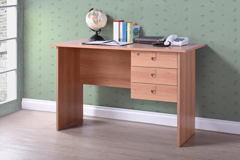 Writing Desk With 3 Drawers Oak