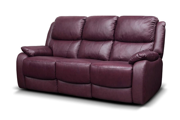 Paris 3 Seater Fixed Sofa Wine