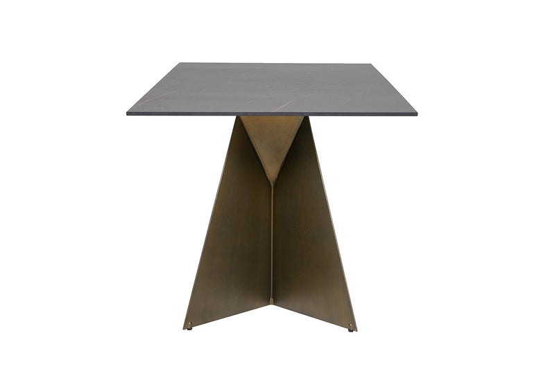 Iris Dining Table 1800 - Stone Golden Black