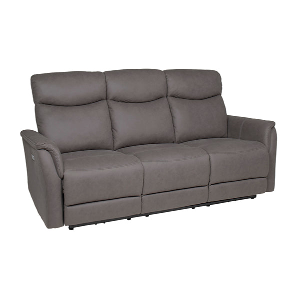 Monty 3 Seater Electric Reclining Sofa - Grey