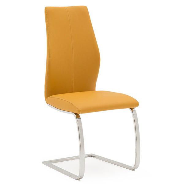 Enzo Dining Chair - Chrome Leg Pumpkin