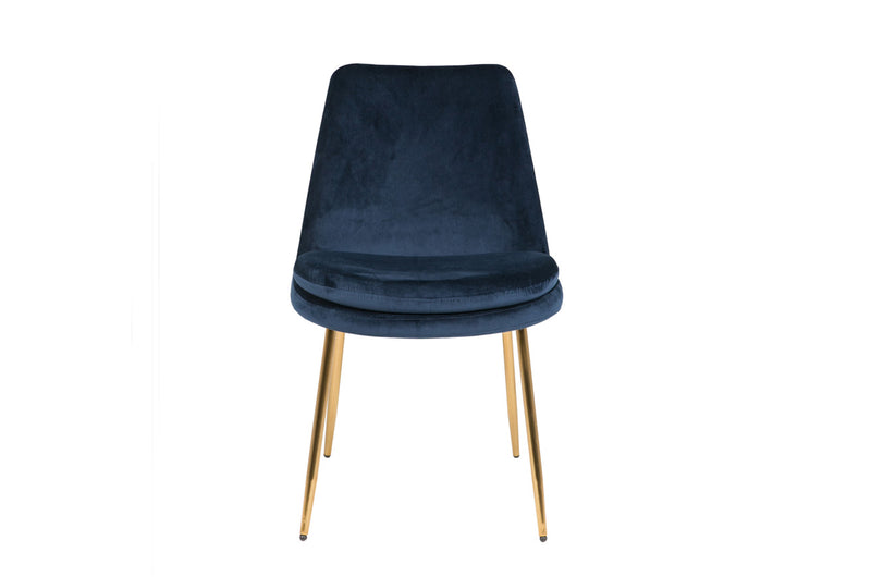 Christy Dining Chair - Dark Navy Gold Leg