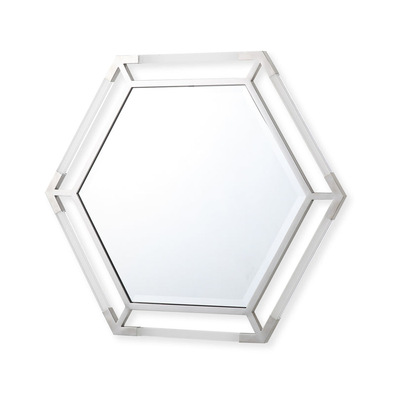 Maria Hexagonal Mirror - Silver