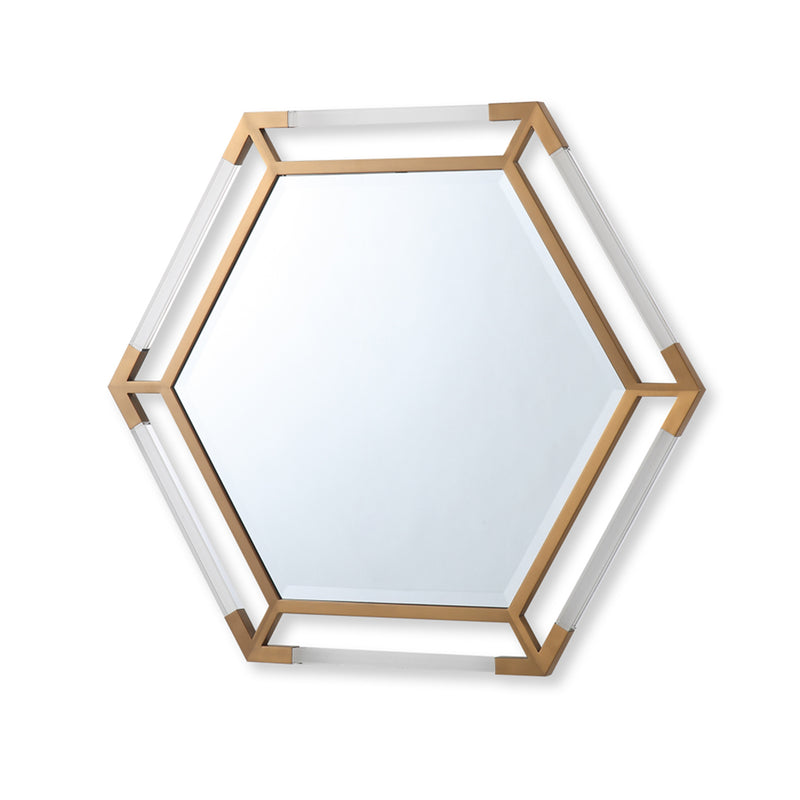 Maria Hexagon Mirror - Gold