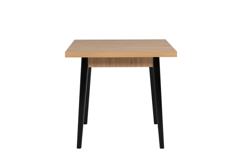 Lucy Dining Table - Square 800 Oak Top Black Leg