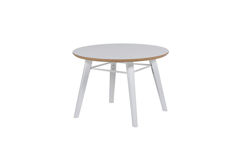Lucy Lamp Table - Round 500 White Top White Leg