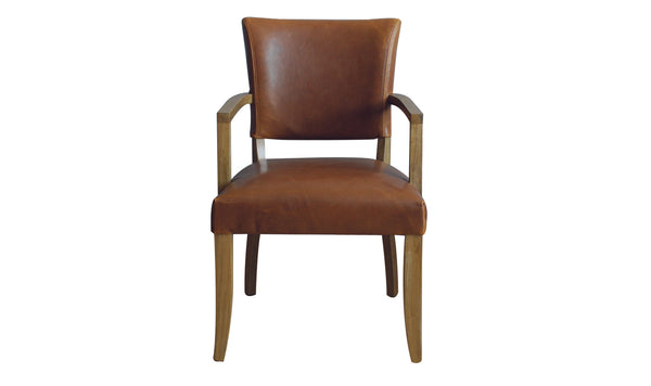 Prince Arm Chair Leather - Tan Brown