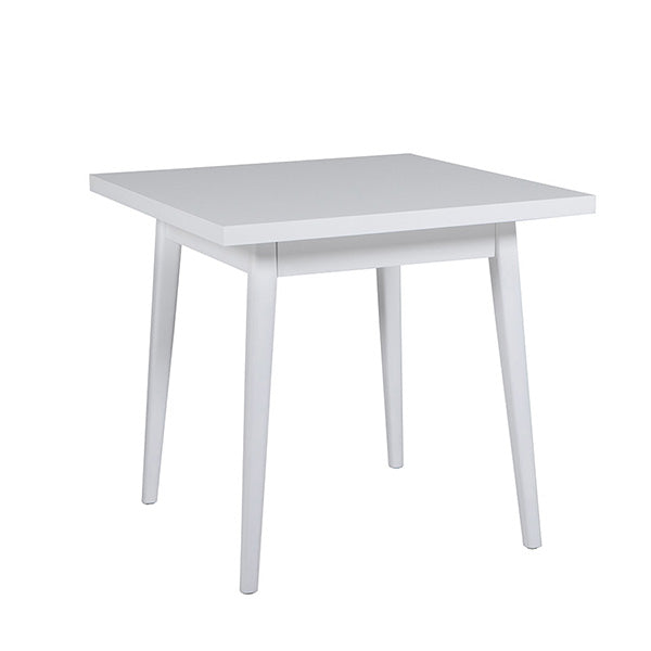 Lucy Dining Table - Square 800 White Top White Leg