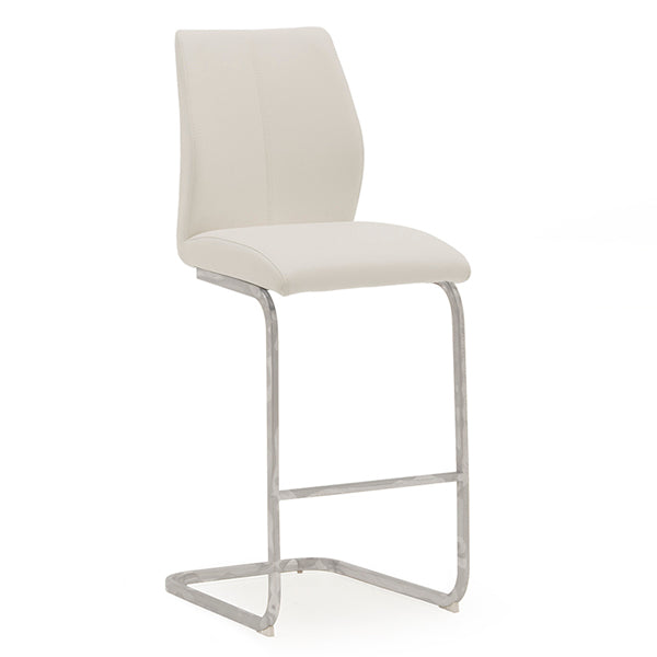 Enzo Bar Chair - Chrome Leg White