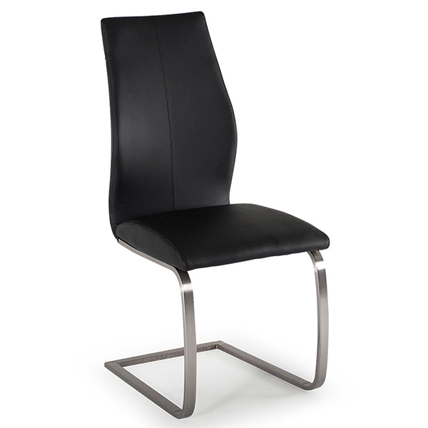 Wilma Dining Chair - Brushed Steel Black