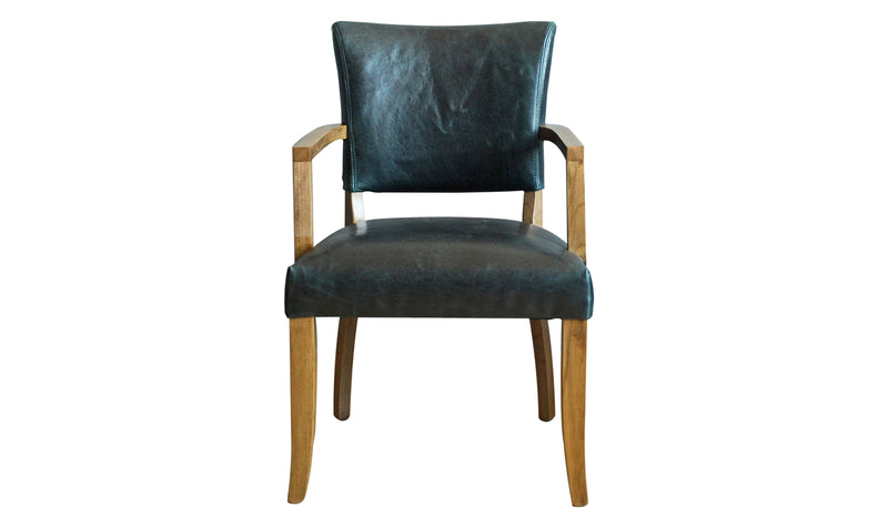 Prince Arm Chair Leather - Ink Blue