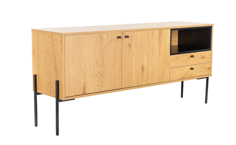 Milan Sideboard 1500 - Oak & Black