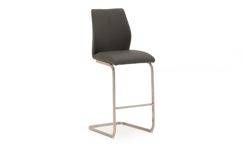Wilma Bar Chair - Brushed Steel Grey