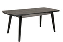 Mags Dining Table Extending 1800 - Grey Top Black Leg