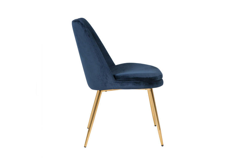 Christy Dining Chair - Dark Navy Gold Leg