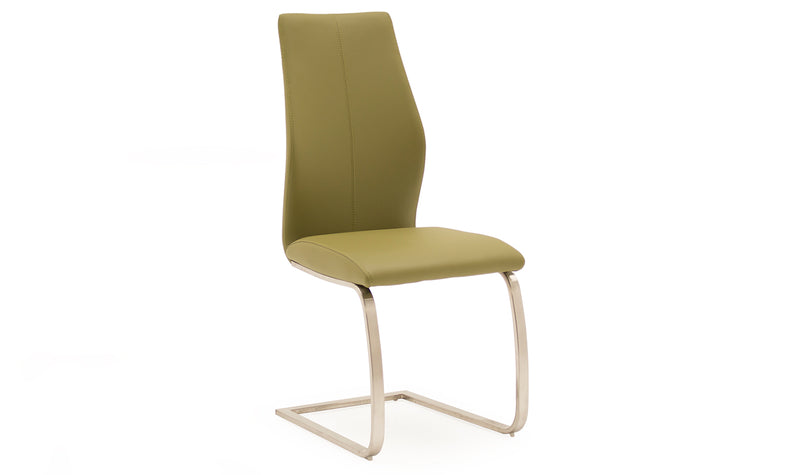 Wilma Dining Chair - Brushed Steel Olive