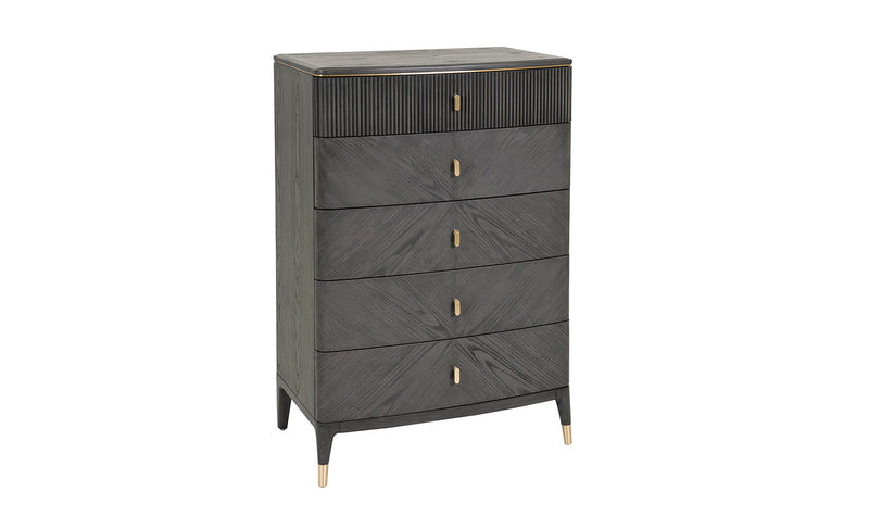 Darcy Tall Chest 5 Drawer - Ebony