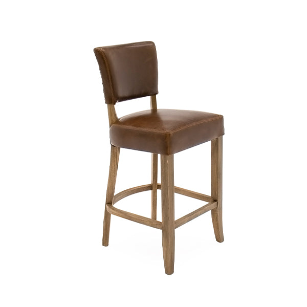 Prince Bar Chair Leather - Tan Brown